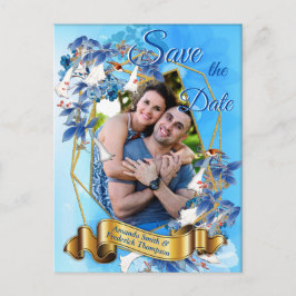 Illustrierte Wasserfarbe Moon-Blume Save the Date Ankündigungspostkarte