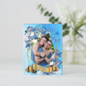 Illustrierte Wasserfarbe Moon-Blume Save the Date Ankündigungspostkarte (Stehend Vorderseite)