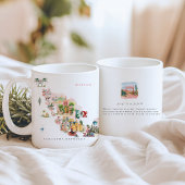 Illustrierte Wasserfarbkarte Mexikos | Monogramm Kaffeetasse