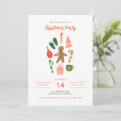 Illustrierte Weihnachtseinladung (Stehend Vorderseite)