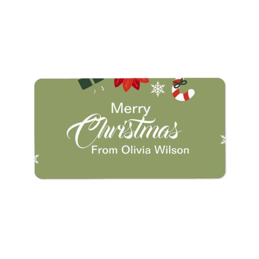 Illustrierte Weihnachtsfeier Adressaufkleber (Vorne)