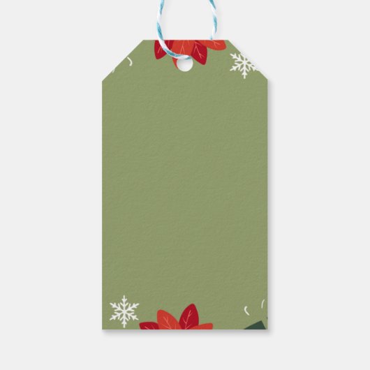 Illustrierte Weihnachtsfeier Geschenkanhänger (Rückseite)