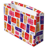 Illustrierte Weihnachtsgeschenk Große Geschenktüte (Rückseite Schrägansicht)