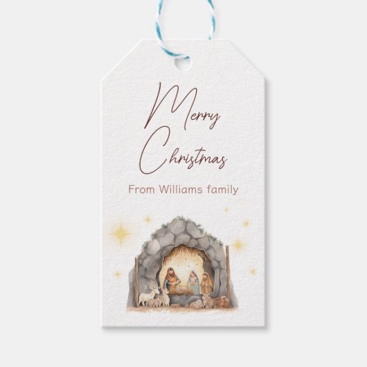 Illustrierte Weihnachtsgeschenke Geschenkanhänger (Vorderseite)