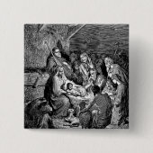 Illustrierte Weihnachtskrippe Button (Vorderseite)