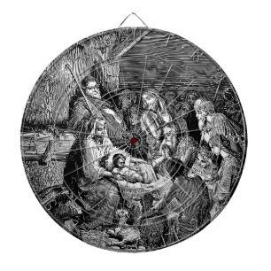 Illustrierte Weihnachtskrippe Dartscheibe