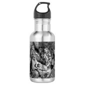 Illustrierte Weihnachtskrippe Edelstahlflasche (Vorderseite)