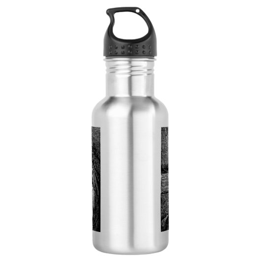 Illustrierte Weihnachtskrippe Edelstahlflasche (Rückseite)