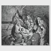 Illustrierte Weihnachtskrippe Geschenkpapier (Flach)