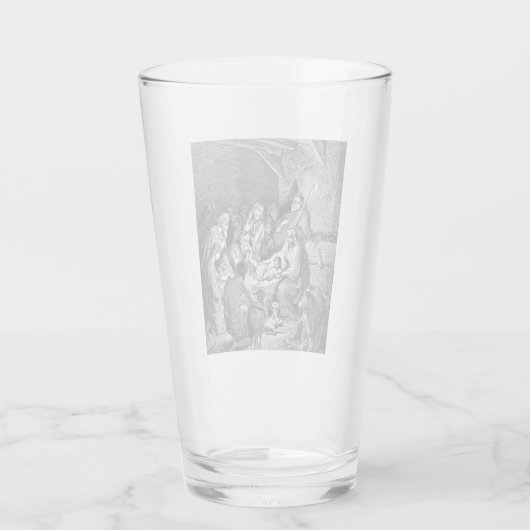 Illustrierte Weihnachtskrippe Glas (Rückseite)