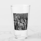 Illustrierte Weihnachtskrippe Glas (Vorderseite)