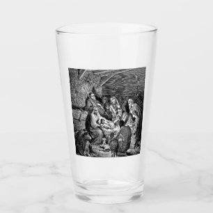 Illustrierte Weihnachtskrippe Glas