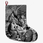 Illustrierte Weihnachtskrippe Großer Weihnachtsstrumpf (Vorderseite)