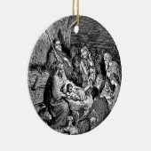 Illustrierte Weihnachtskrippe Keramik Ornament (Rechts)