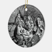 Illustrierte Weihnachtskrippe Keramik Ornament (Links)