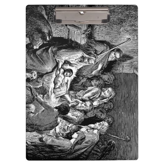 Illustrierte Weihnachtskrippe Klemmbrett (Vorderseite)