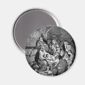 Illustrierte Weihnachtskrippe Magnet (Vorderseite/Rückseite)