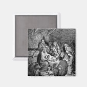 Illustrierte Weihnachtskrippe Magnet (Vorderseite/Rückseite)