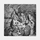 Illustrierte Weihnachtskrippe Magnet (Vorne)