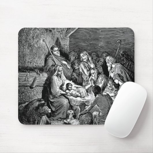 Illustrierte Weihnachtskrippe Mousepad (Mit Mouse)