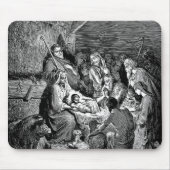 Illustrierte Weihnachtskrippe Mousepad (Vorne)