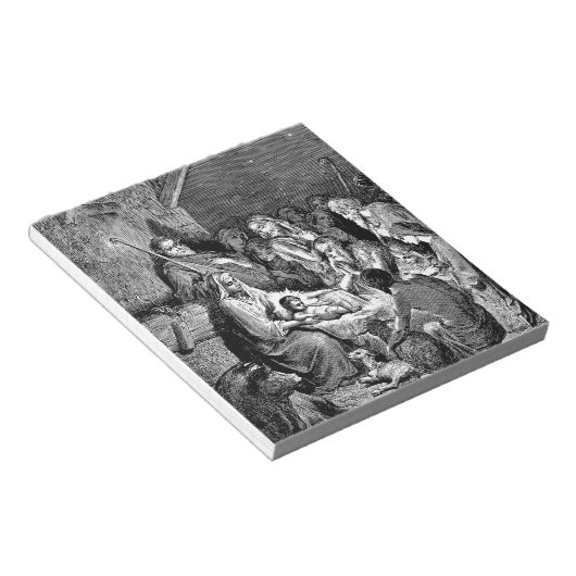 Illustrierte Weihnachtskrippe Notizblock (angewinkelt)