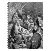 Illustrierte Weihnachtskrippe Notizblock (Vorderseite)