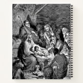 Illustrierte Weihnachtskrippe Notizblock (Rückseite)