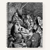 Illustrierte Weihnachtskrippe Notizblock (Vorderseite)