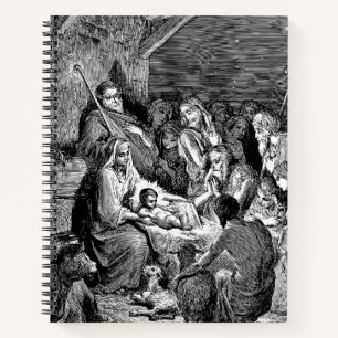 Illustrierte Weihnachtskrippe Notizblock