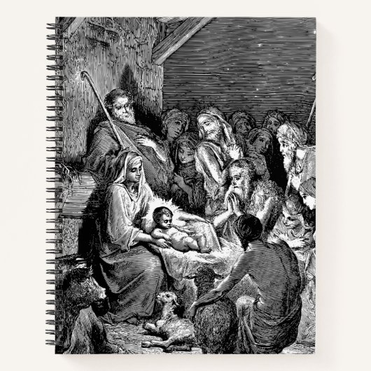 Illustrierte Weihnachtskrippe Notizblock (Vorderseite)