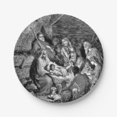 Illustrierte Weihnachtskrippe Pappteller (Vorderseite)