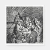 Illustrierte Weihnachtskrippe Serviette (Vorderseite)