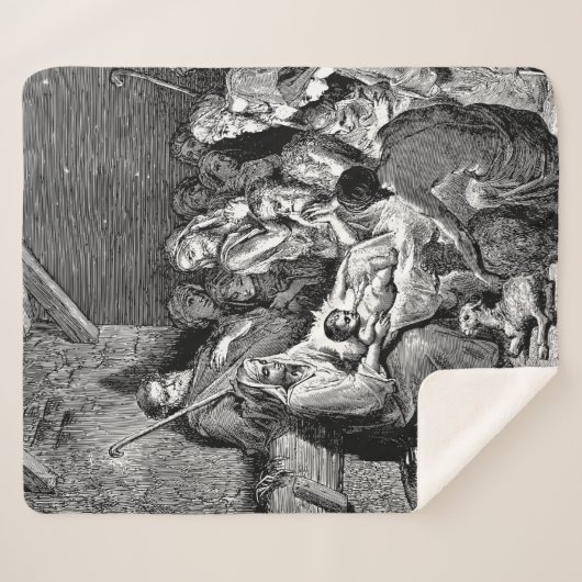 Illustrierte Weihnachtskrippe Sherpadecke (Vorderseite (Horizontal))