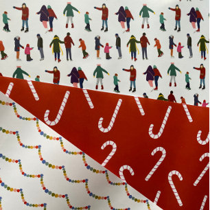 Illustrierte Weihnachtsvariante Geschenkpapier Set