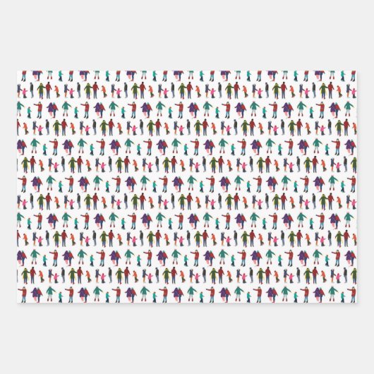 Illustrierte Weihnachtsvariante Geschenkpapier Set (Vorderseite 2)