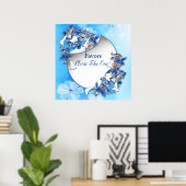 Illustrierte, weiße Mondblütenfavoriten Poster (Heimbüro)