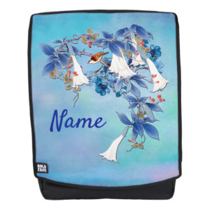 Illustrierte weiße Wasserfarben-Mondblume Rucksack