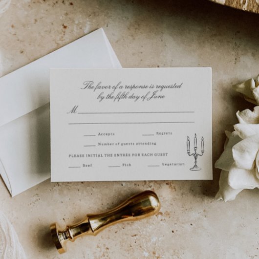 Illustrierte Whimsikeits-Hochzeit RSVP Karte