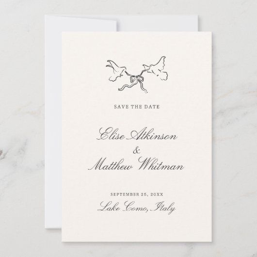 Illustrierte Whimsikeits-Hochzeit Save The Date (Vorderseite)