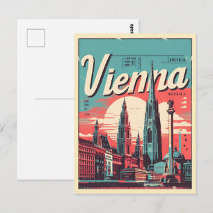 Illustrierte Wiener Stadt Österreich Geschenke  Postkarte