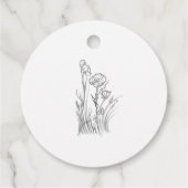 Illustrierte Wildblumen Hochzeitseinladungen Geschenkanhänger (Rückseite)