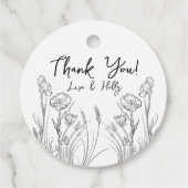 Illustrierte Wildblumen Hochzeitseinladungen Geschenkanhänger (Vorderseite)