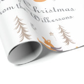 Illustrierte Winter-Waldtiere Kunst Geschenkpapier (Rolleneckpunkt)