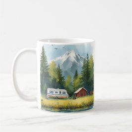 Illustrierte Wohnwagen-Camping-Tasse Kaffeetasse