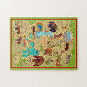 Illustrierte Yellowstone Park Karte Puzzle (Horizontal)