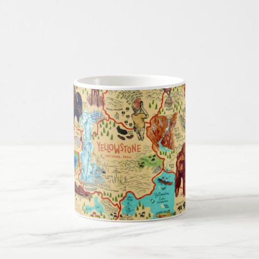 Illustrierte Yellowstone-Tasse Kaffeetasse (Mittel)