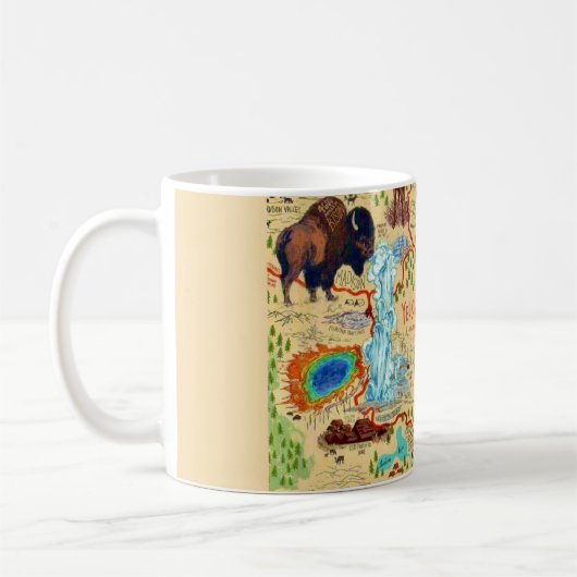 Illustrierte Yellowstone-Tasse Kaffeetasse (Links)