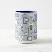 Illustrierte Zahnarzt-Symbole Tasse (Zentrum)