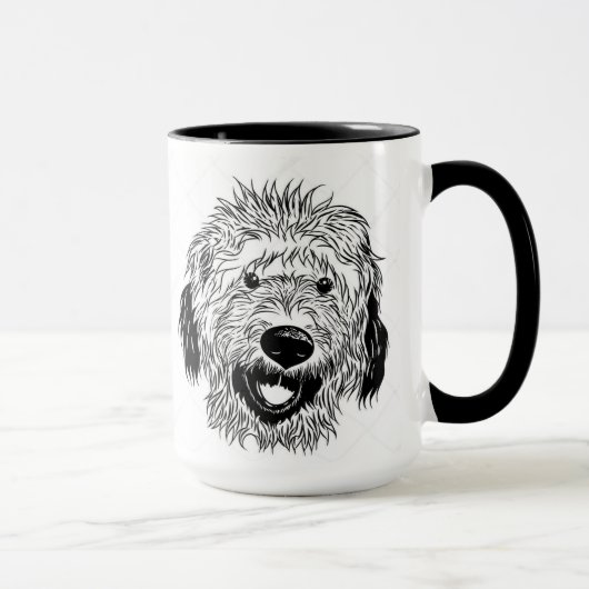 Illustrierte Zeichnung eines Goldendoodle Tasse (Rechts)